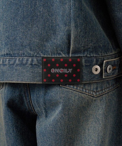ONCILY（オンシェリー）の「【セットアップ可能】DOT LEATHER PATCH DENIM JACKET / ドットレザーパッチデニムジャケット（デニムジャケット・メンズ・インディゴブルー/ブラック・SMALL/MEDIUM/LARGE）」の20枚目の写真