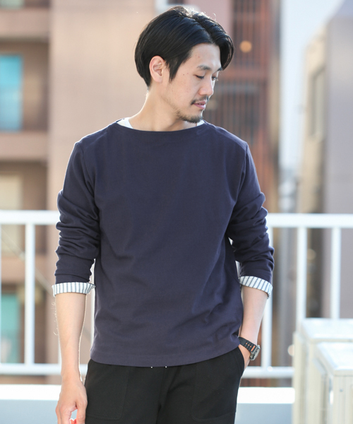 URBAN RESEARCH DOORS MENS（アーバンリサーチ ドアーズ メンズ）の「FORK＆SPOON マリンボートネック（Tシャツ/カットソー・メンズ・ネイビー/グレー/ブラック/ホワイト・4/5）」の4枚目の写真