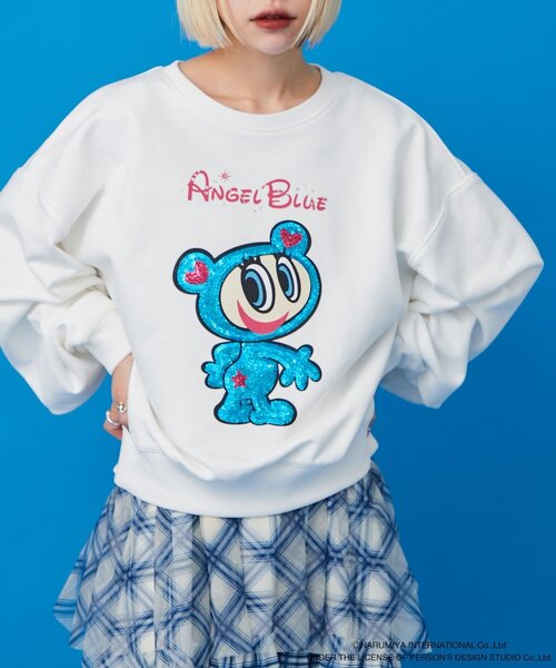 w closet（ダブルクローゼット）の「【ANGEL BLUE】ナカムラくんスパンコールスウェット（Tシャツ/カットソー・レディース・サックスブルー/オフホワイト・FREE）」の2枚目の写真