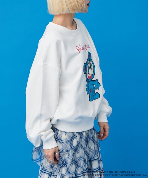 w closet（ダブルクローゼット）の「【ANGEL BLUE】ナカムラくんスパンコールスウェット（Tシャツ/カットソー・レディース・サックスブルー/オフホワイト・FREE）」の4枚目の写真
