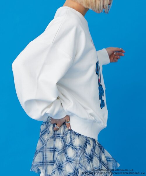 w closet（ダブルクローゼット）の「【ANGEL BLUE】ナカムラくんスパンコールスウェット（Tシャツ/カットソー・レディース・サックスブルー/オフホワイト・FREE）」の5枚目の写真