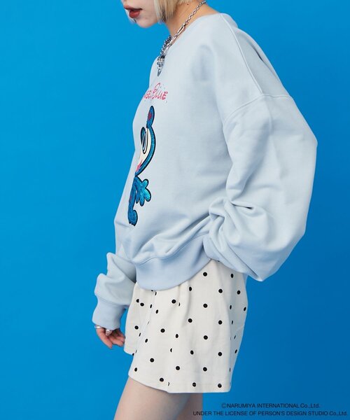 w closet（ダブルクローゼット）の「【ANGEL BLUE】ナカムラくんスパンコールスウェット（Tシャツ/カットソー・レディース・サックスブルー/オフホワイト・FREE）」の11枚目の写真