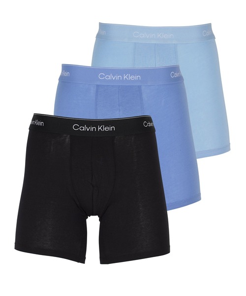 Calvin Klein(カルバン・クライン)の「Calvin Klein カルバンクライン 【3枚セット】ICON COTTON STRETCH メンズ ロング ボクサーパンツ(ボクサーパンツ・メンズ・ブラック系2/ブラック系3/ブラック/マルチ・MEDIUM/SMALL/X-LARGE/LARGE)」の1枚目の写真