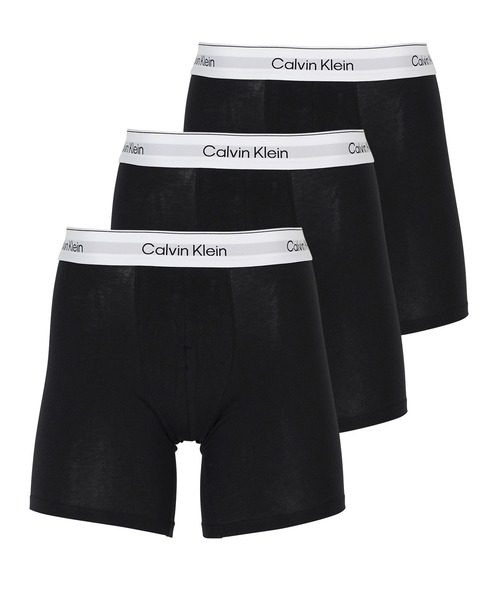 Calvin Klein(カルバン・クライン)の「Calvin Klein カルバンクライン 【3枚セット】ICON COTTON STRETCH メンズ ロング ボクサーパンツ(ボクサーパンツ・メンズ・ブラック系2/ブラック系3/ブラック/マルチ・MEDIUM/SMALL/X-LARGE/LARGE)」の2枚目の写真