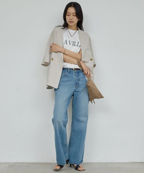 GALLARDAGALANTE（ガリャルダガランテ）の「ロゴTシャツ【La villa 】（Tシャツ/カットソー・レディース・ホワイト/チャコールグレー・FREE）」の6枚目の写真