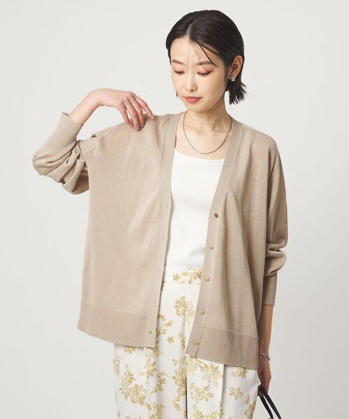 green label relaxing（グリーンレーベルリラクシング）の「シャーリー Vネック ニット カーディガン ウォッシャブル（カーディガン/ボレロ・レディース・ブラック/ライム/ベージュ・FREE）」の16枚目の写真