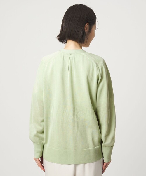 green label relaxing（グリーンレーベルリラクシング）の「シャーリー Vネック ニット カーディガン ウォッシャブル（カーディガン/ボレロ・レディース・ブラック/ライム/ベージュ・FREE）」の5枚目の写真