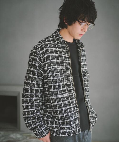 THE SHOP TK (ザ ショップ ティーケー )の「【カジュアルに上品さをプラス】変わり織ツイードブルゾン 洗濯機OK(ブルゾン・メンズ・ホワイト系4/ブラック系1・02/03/04)」の19枚目の写真