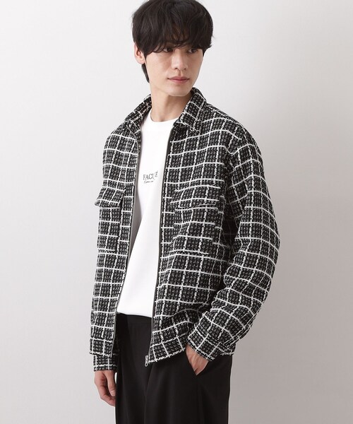 THE SHOP TK (ザ ショップ ティーケー )の「【カジュアルに上品さをプラス】変わり織ツイードブルゾン 洗濯機OK(ブルゾン・メンズ・ホワイト系4/ブラック系1・02/03/04)」の5枚目の写真