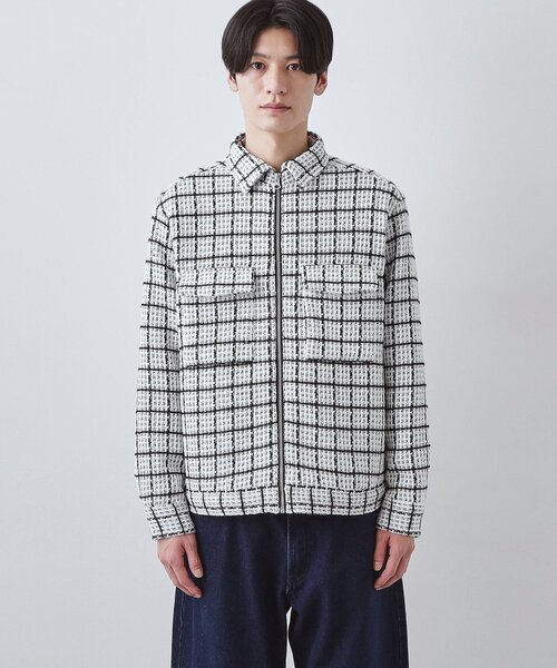 THE SHOP TK (ザ ショップ ティーケー )の「【カジュアルに上品さをプラス】変わり織ツイードブルゾン 洗濯機OK(ブルゾン・メンズ・ホワイト系4/ブラック系1・02/03/04)」の8枚目の写真