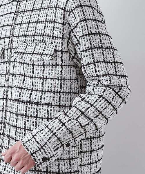 THE SHOP TK (ザ ショップ ティーケー )の「【カジュアルに上品さをプラス】変わり織ツイードブルゾン 洗濯機OK(ブルゾン・メンズ・ホワイト系4/ブラック系1・02/03/04)」の12枚目の写真