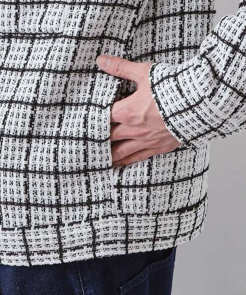 THE SHOP TK (ザ ショップ ティーケー )の「【カジュアルに上品さをプラス】変わり織ツイードブルゾン 洗濯機OK(ブルゾン・メンズ・ホワイト系4/ブラック系1・02/03/04)」の14枚目の写真