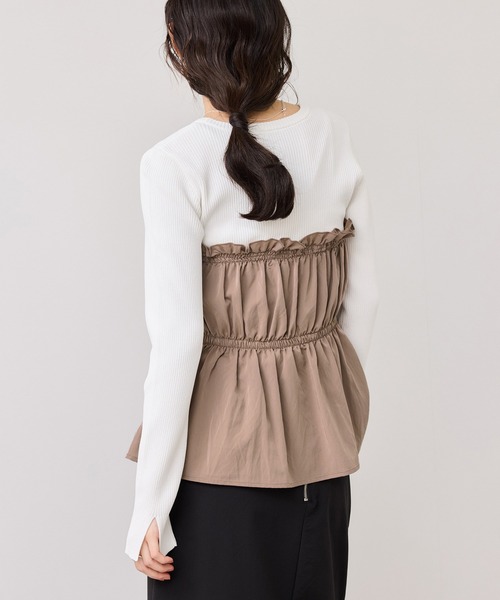 VIS（ビス）の「シャーリングビスチェドッキングニット/イージーケア（ニット/セーター・レディース・ブラック/ベージュ系その他/キナリ・FREE）」の20枚目の写真