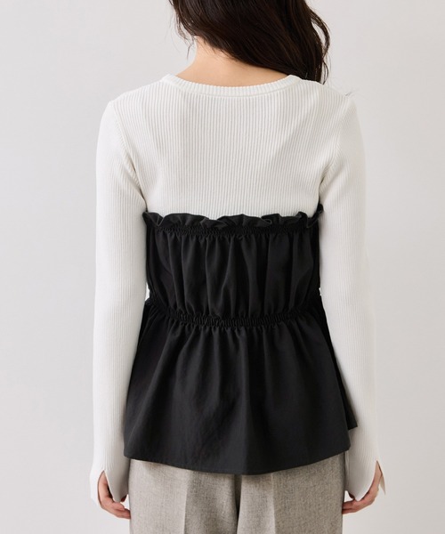 VIS（ビス）の「シャーリングビスチェドッキングニット/イージーケア（ニット/セーター・レディース・ブラック/ベージュ系その他/キナリ・FREE）」の14枚目の写真