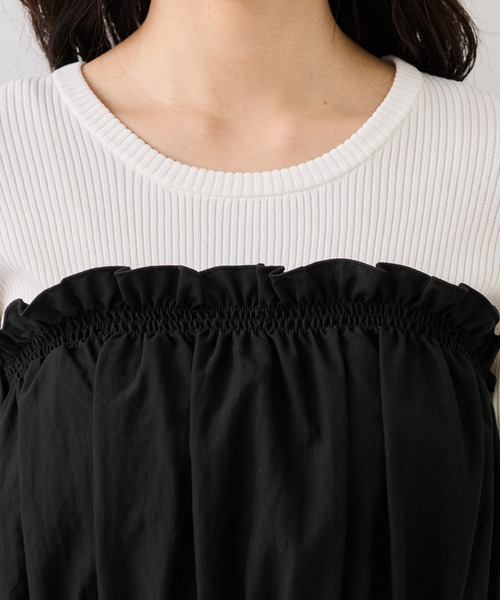 VIS（ビス）の「シャーリングビスチェドッキングニット/イージーケア（ニット/セーター・レディース・ブラック/ベージュ系その他/キナリ・FREE）」の13枚目の写真