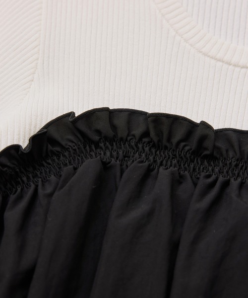 VIS（ビス）の「シャーリングビスチェドッキングニット/イージーケア（ニット/セーター・レディース・ブラック/ベージュ系その他/キナリ・FREE）」の9枚目の写真