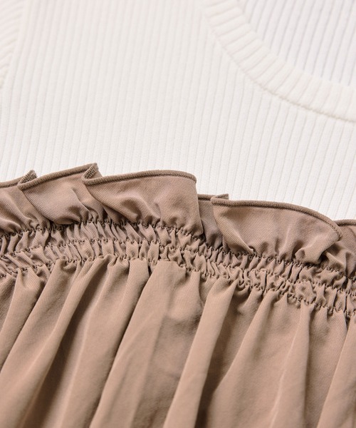 VIS（ビス）の「シャーリングビスチェドッキングニット/イージーケア（ニット/セーター・レディース・ブラック/ベージュ系その他/キナリ・FREE）」の8枚目の写真