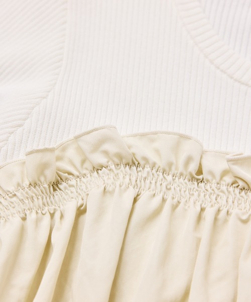 VIS（ビス）の「シャーリングビスチェドッキングニット/イージーケア（ニット/セーター・レディース・ブラック/ベージュ系その他/キナリ・FREE）」の7枚目の写真