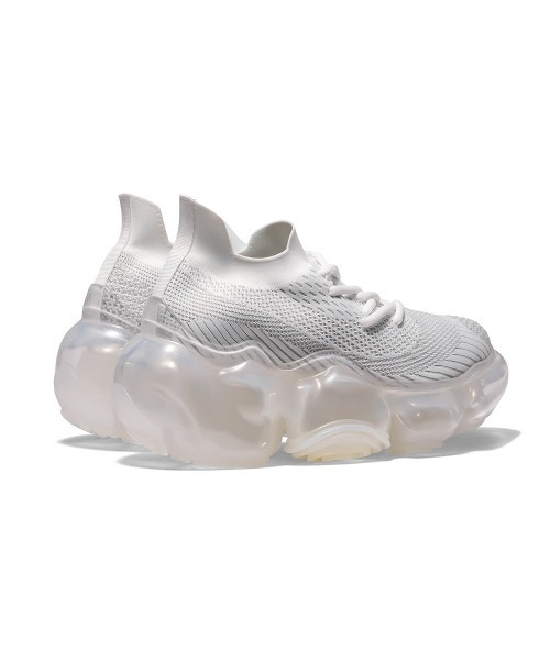 grounds（グラウンズ）の「grounds【グラウンズ】- ウィメンズ スニーカー - 【MOOPIER4-WHITEGRAY/TP-CLEAR 242】（スニーカー・メンズ・ホワイト×グレー・25.5cm/24.0cm）」の3枚目の写真