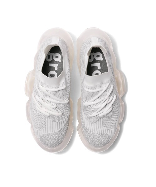 grounds（グラウンズ）の「grounds【グラウンズ】- ウィメンズ スニーカー - 【MOOPIER4-WHITEGRAY/TP-CLEAR 242】（スニーカー・メンズ・ホワイト×グレー・25.5cm/24.0cm）」の4枚目の写真