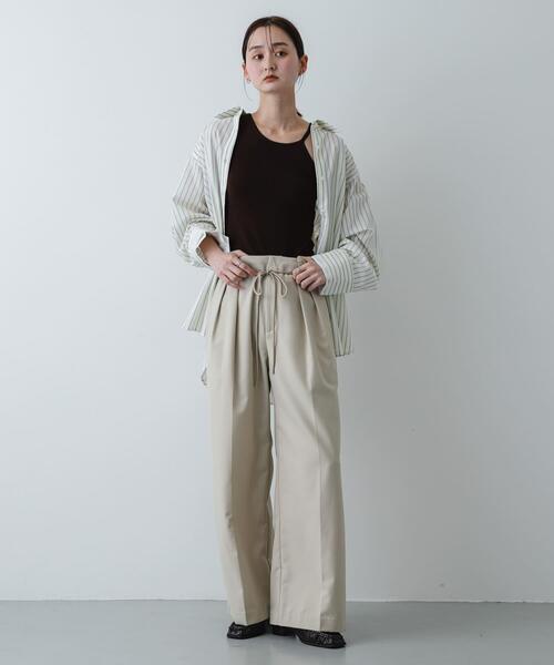 SENSE OF PLACE by URBAN RESEARCH(センスオブプレイスバイアーバンリサーチ)の「コードベルトスラックス(スラックス・レディース・チャコールグレー/カーキ/ベージュ・MEDIUM/SMALL)」の17枚目の写真