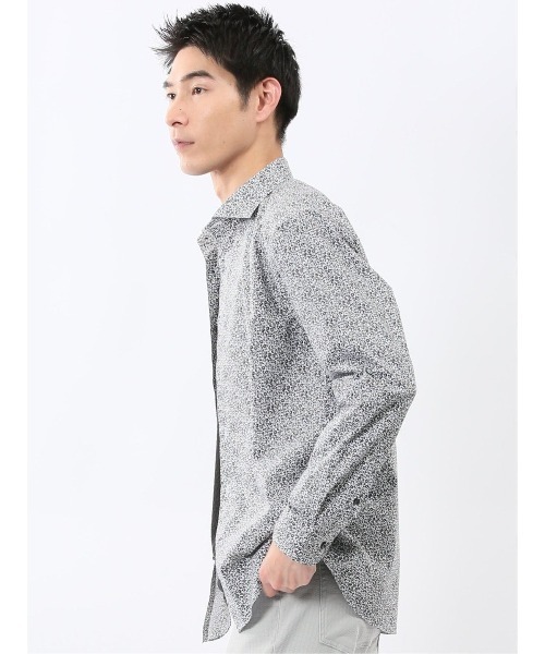 TAKA-Q(タカキュー)の「シャツ メンズ 長袖 ストレッチ 綿混 プリント ワイドカラー (シャツ/ブラウス・メンズ・グレー系その他2・MEDIUM/X-LARGE/LARGE)」の10枚目の写真