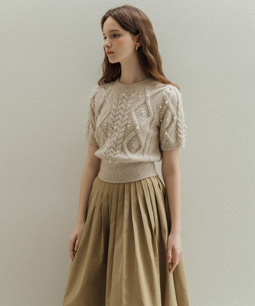 LAUTREDE MIN(ロートルドミン)の「Pearl Beige Knit(ニット/セーター・レディース・アイボリー・MEDIUM/SMALL)」の2枚目の写真