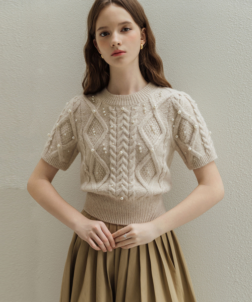 LAUTREDE MIN(ロートルドミン)の「Pearl Beige Knit(ニット/セーター・レディース・アイボリー・MEDIUM/SMALL)」の3枚目の写真