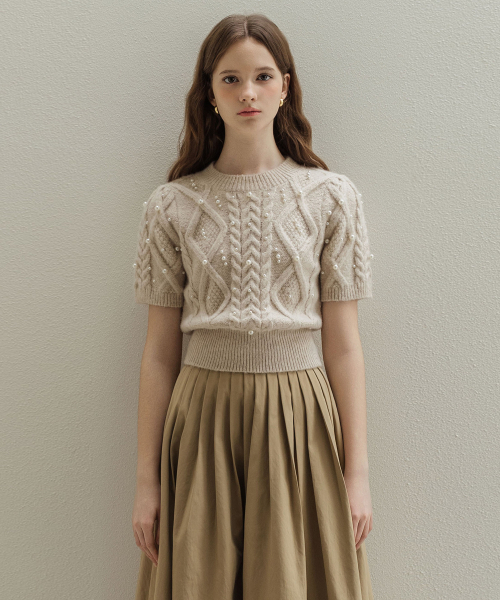 LAUTREDE MIN(ロートルドミン)の「Pearl Beige Knit(ニット/セーター・レディース・アイボリー・MEDIUM/SMALL)」の4枚目の写真