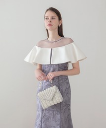 【LEJA】ストーンラインシアービッグフリルマーメイドドレス美脚効果結婚式 パーティードレス 成人式 二次会 同窓会 お呼ばれ オケージョン 20代 30代