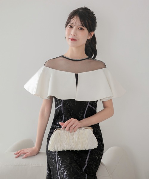 Leja(レジャ)の「【LEJA】ストーンラインシアービッグフリルマーメイドドレス美脚効果結婚式 パーティードレス 成人式 二次会 同窓会 お呼ばれ オケージョン 20代 30代(ドレス・レディース・グレー/ブラック・MEDIUM/SMALL)」の17枚目の写真