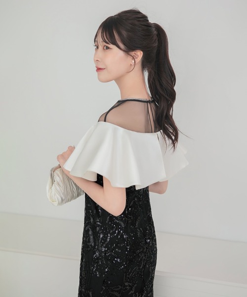 Leja(レジャ)の「【LEJA】ストーンラインシアービッグフリルマーメイドドレス美脚効果結婚式 パーティードレス 成人式 二次会 同窓会 お呼ばれ オケージョン 20代 30代(ドレス・レディース・グレー/ブラック・MEDIUM/SMALL)」の18枚目の写真