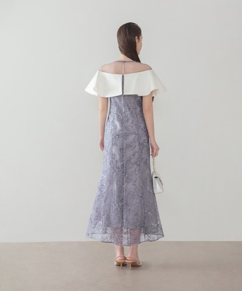 Leja(レジャ)の「【LEJA】ストーンラインシアービッグフリルマーメイドドレス美脚効果結婚式 パーティードレス 成人式 二次会 同窓会 お呼ばれ オケージョン 20代 30代(ドレス・レディース・グレー/ブラック・MEDIUM/SMALL)」の7枚目の写真