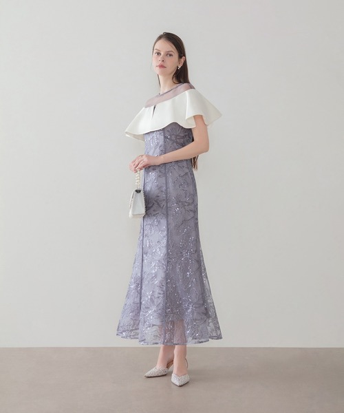 Leja(レジャ)の「【LEJA】ストーンラインシアービッグフリルマーメイドドレス美脚効果結婚式 パーティードレス 成人式 二次会 同窓会 お呼ばれ オケージョン 20代 30代(ドレス・レディース・グレー/ブラック・MEDIUM/SMALL)」の20枚目の写真