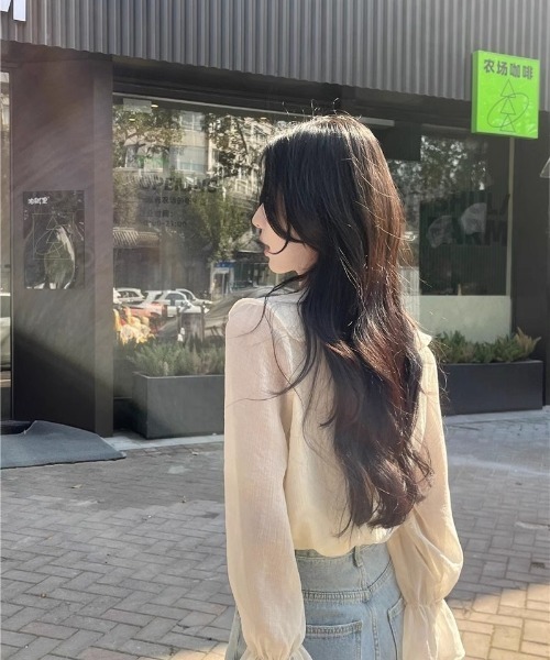 Ritzy(リッツィー)の「フリルネックシアーブラウス(シャツ/ブラウス・レディース・ベージュ・M)」の17枚目の写真