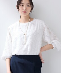 【華やか】シアージャカードブラウス