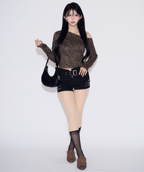 tinkerend（ティンカーエンド）の「Leopard One-shoulder Tops / レオパードワンショルダートップス（シャツ/ブラウス・レディース・ブラック/ブラウン・FREE）」の17枚目の写真