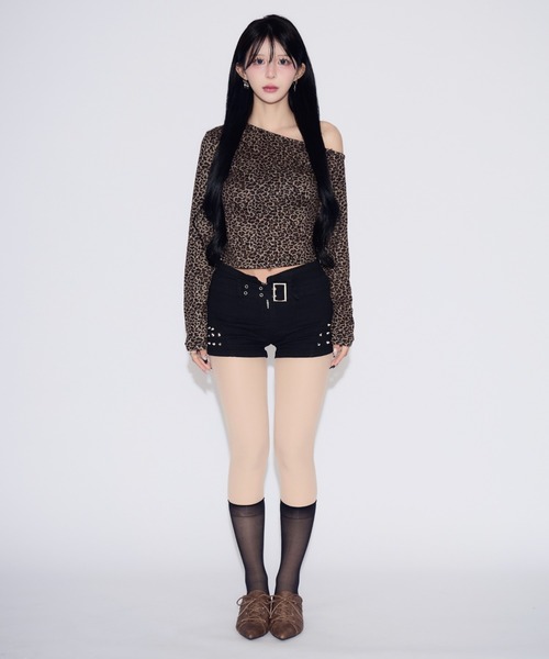tinkerend（ティンカーエンド）の「Leopard One-shoulder Tops / レオパードワンショルダートップス（シャツ/ブラウス・レディース・ブラック/ブラウン・FREE）」の15枚目の写真