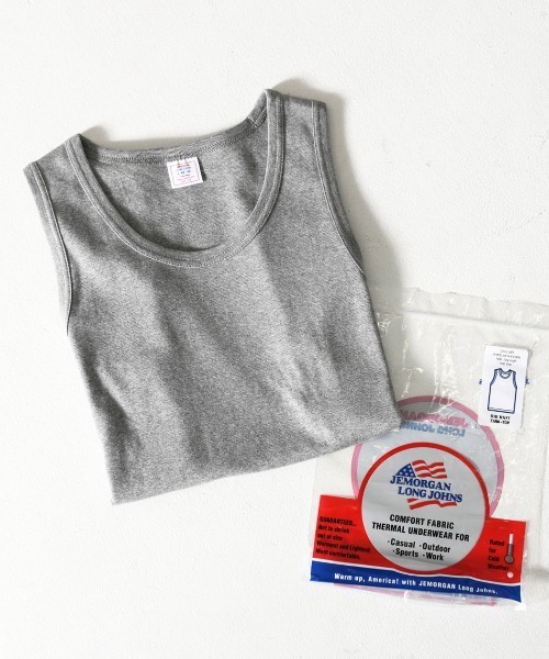 JEMORGAN（ジェーイーモーガン）の「『JEMORGAN LONG JOHNS/ジェーイーモーガンロングジョーンズ』フライスタンクトップ（タンクトップ・メンズ・チャコール/ブラック/杢グレー・L/XL）」の2枚目の写真