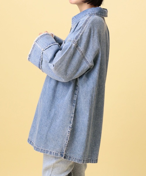 LEPSIM（レプシィム）の「【産前・産後対応】マタニティ／デニムZIPチュニック　638893（マタニティウェア/グッズ・レディース・チャコールグレー/ライトブルー・FREE）」の14枚目の写真