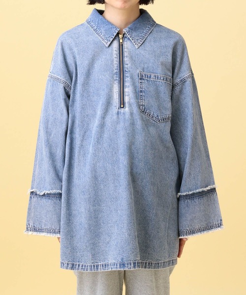 LEPSIM（レプシィム）の「【産前・産後対応】マタニティ／デニムZIPチュニック　638893（マタニティウェア/グッズ・レディース・チャコールグレー/ライトブルー・FREE）」の19枚目の写真