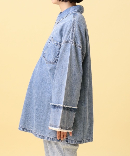 LEPSIM（レプシィム）の「【産前・産後対応】マタニティ／デニムZIPチュニック　638893（マタニティウェア/グッズ・レディース・チャコールグレー/ライトブルー・FREE）」の20枚目の写真