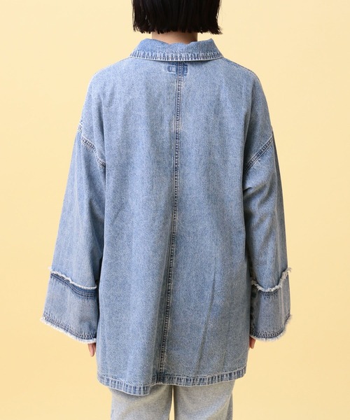 LEPSIM（レプシィム）の「【産前・産後対応】マタニティ／デニムZIPチュニック　638893（マタニティウェア/グッズ・レディース・チャコールグレー/ライトブルー・FREE）」の21枚目の写真