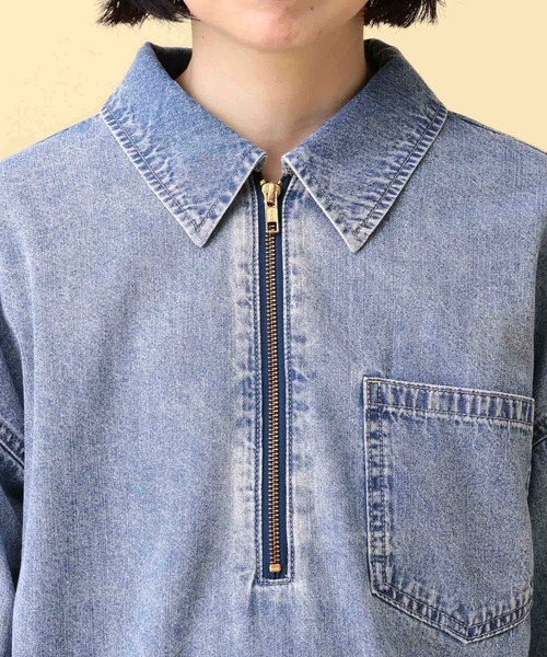 LEPSIM（レプシィム）の「【産前・産後対応】マタニティ／デニムZIPチュニック　638893（マタニティウェア/グッズ・レディース・チャコールグレー/ライトブルー・FREE）」の22枚目の写真