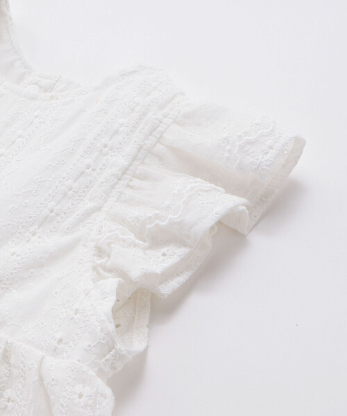 SLAP SLIP BABY（スラップスリップベビー）の「肩フリルワンピース＋ブルマ付きセットアップベビー(70~80cm)（その他ベビーウェア・キッズ・ホワイト/ピンク・FREE）」の7枚目の写真