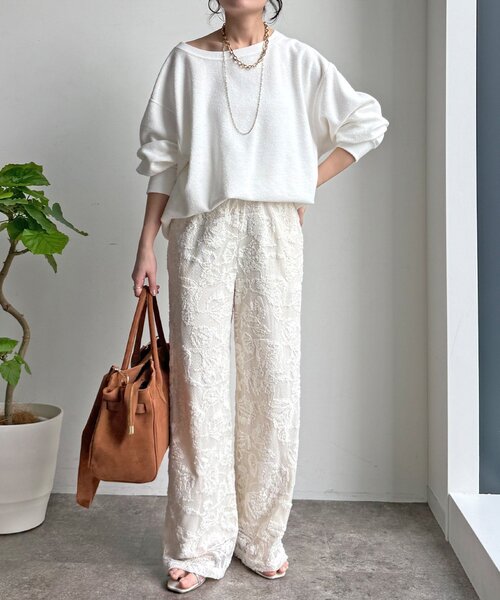 DouDou（ドゥドゥ）の「【セットアップ可能】メッシュレースパンツ（その他パンツ・レディース・オフホワイト/ブラック・TM/FREE）」の6枚目の写真