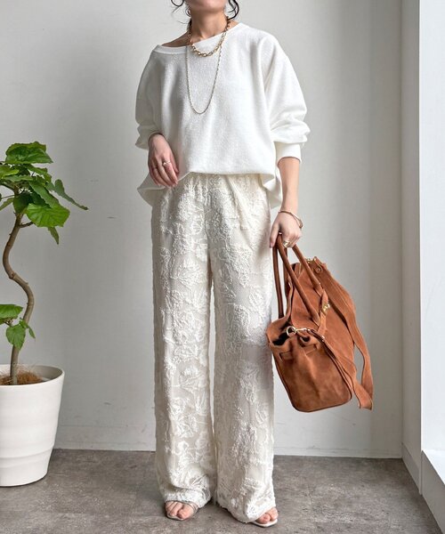 DouDou（ドゥドゥ）の「【セットアップ可能】メッシュレースパンツ（その他パンツ・レディース・オフホワイト/ブラック・TM/FREE）」の7枚目の写真