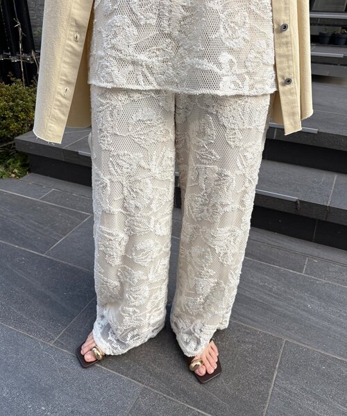 DouDou（ドゥドゥ）の「【セットアップ可能】メッシュレースパンツ（その他パンツ・レディース・オフホワイト/ブラック・TM/FREE）」の10枚目の写真