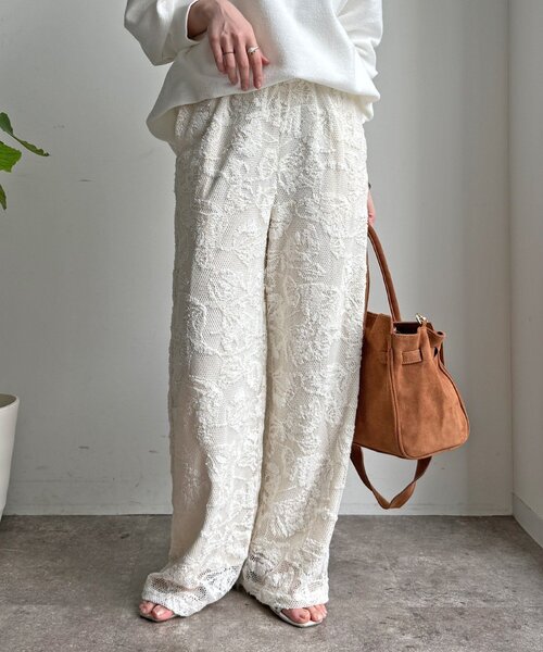 DouDou（ドゥドゥ）の「【セットアップ可能】メッシュレースパンツ（その他パンツ・レディース・オフホワイト/ブラック・TM/FREE）」の11枚目の写真