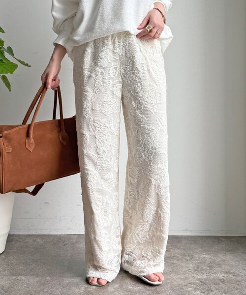 DouDou（ドゥドゥ）の「【セットアップ可能】メッシュレースパンツ（その他パンツ・レディース・オフホワイト/ブラック・TM/FREE）」の12枚目の写真